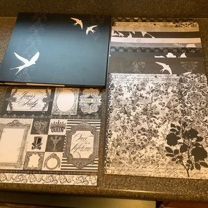 Scrapbook Album plus kit New 12x12 wedding black & white plus extra added